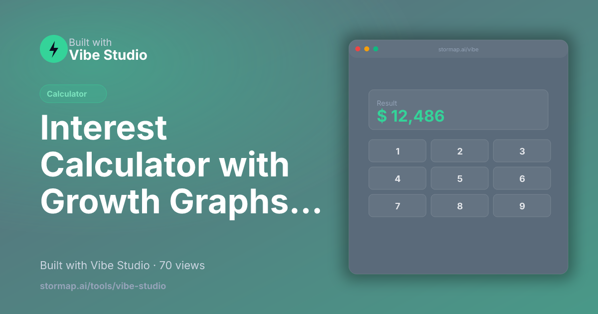Interest Calculator with Growth Graphs Online preview
