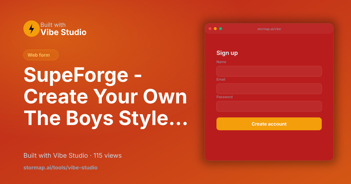 SupeForge - Create Your Own The Boys Style Superheroes | Dark Satire… preview