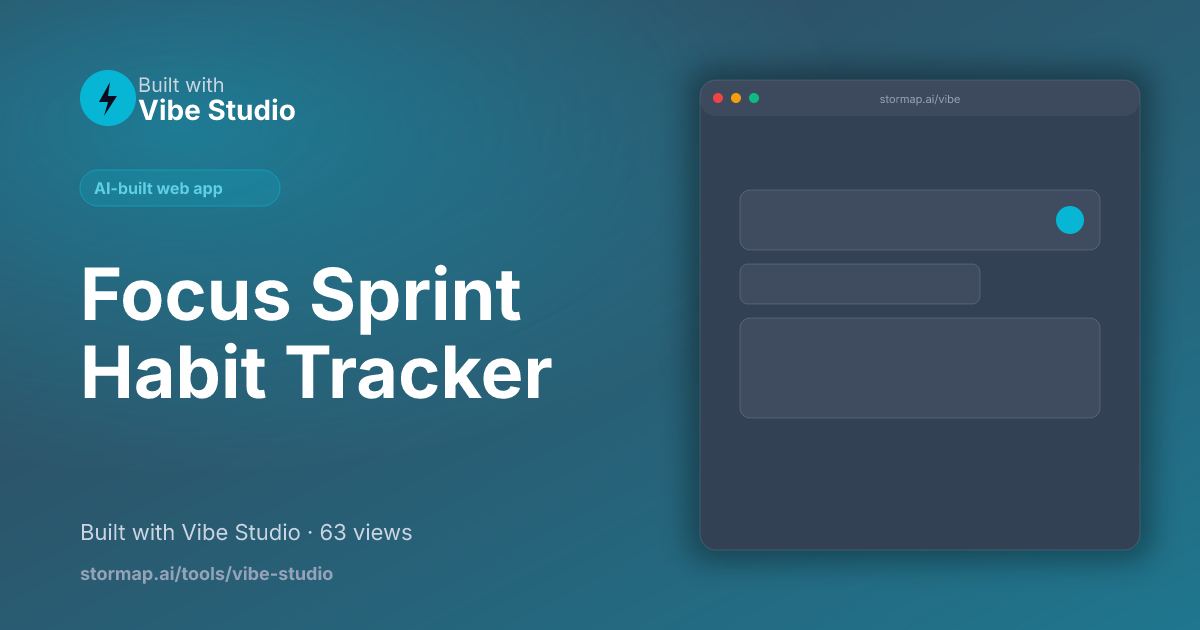 Focus Sprint Habit Tracker preview