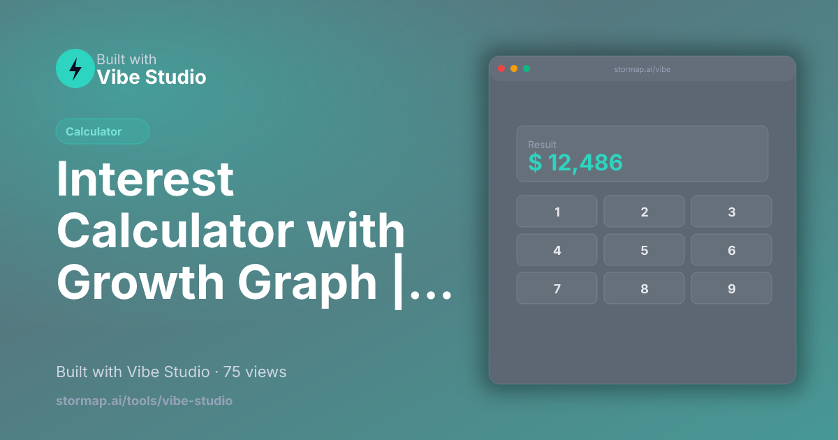 Interest Calculator with Growth Graph | Compound & Simple preview