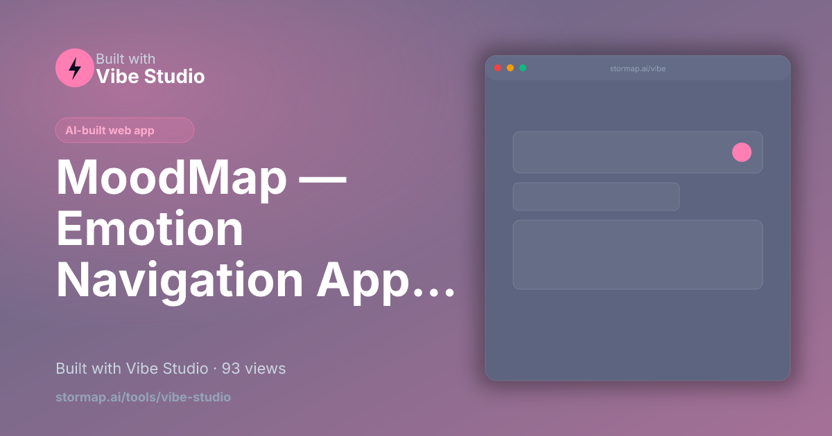 MoodMap — Emotion Navigation App to Guide Your Feelings preview